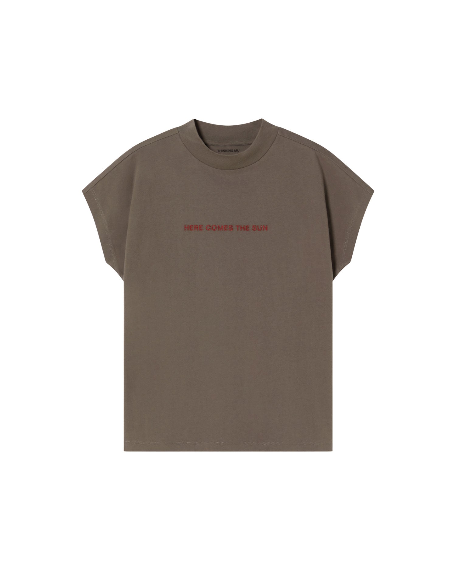 Camiseta gris Here comes the sun Volta sostenible - silueta 1