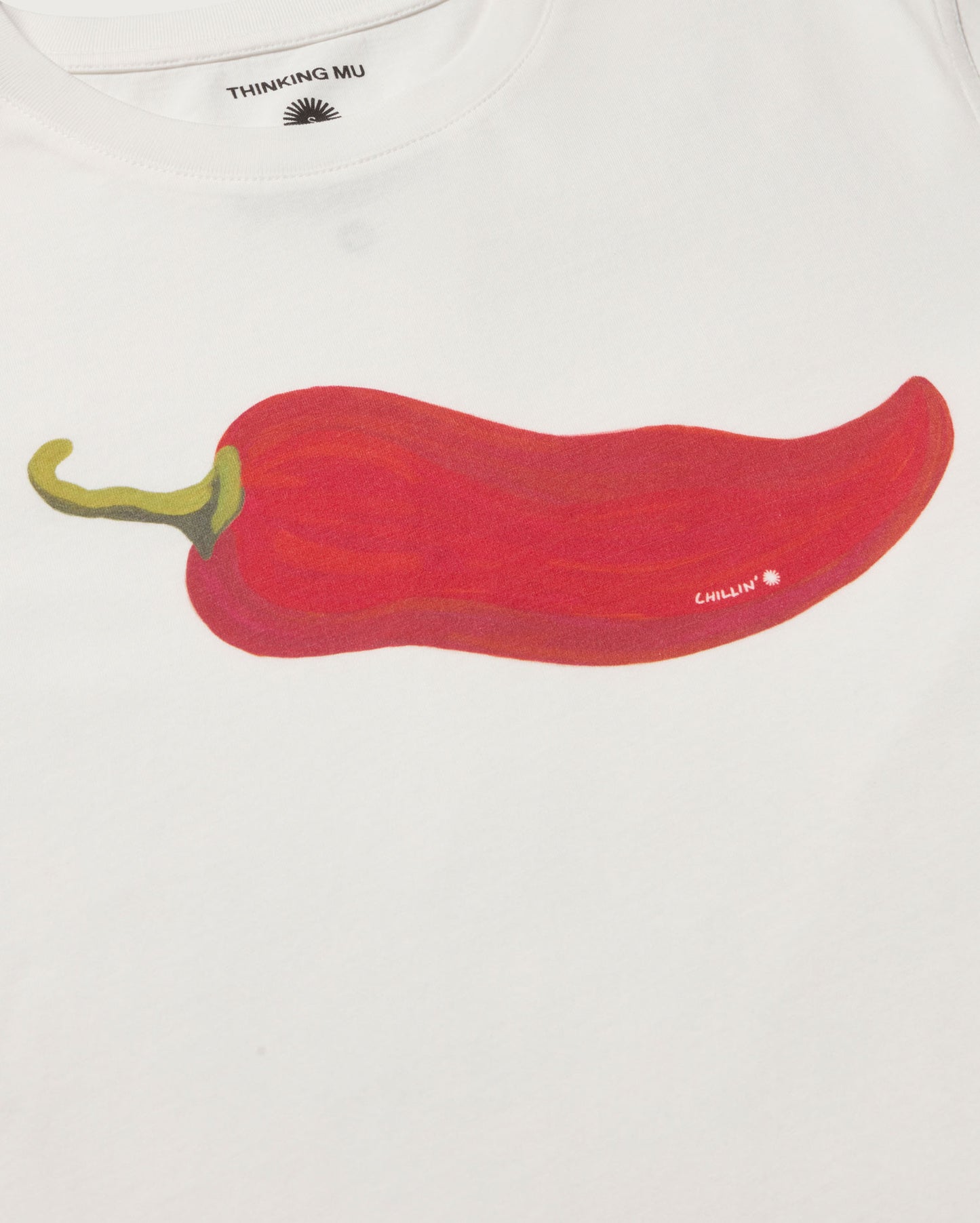 Camiseta blanca chilli Lucia sostenible - silueta 3