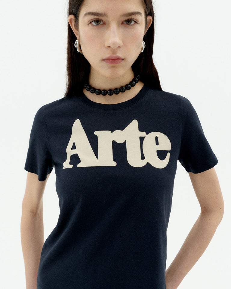 Camiseta navy arte Ida sostenible-3