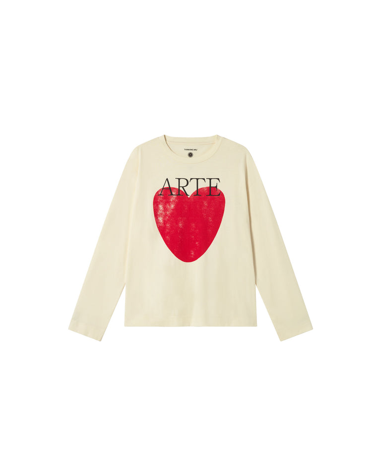 Camiseta blanca art love Emily sostenible-silueta-1