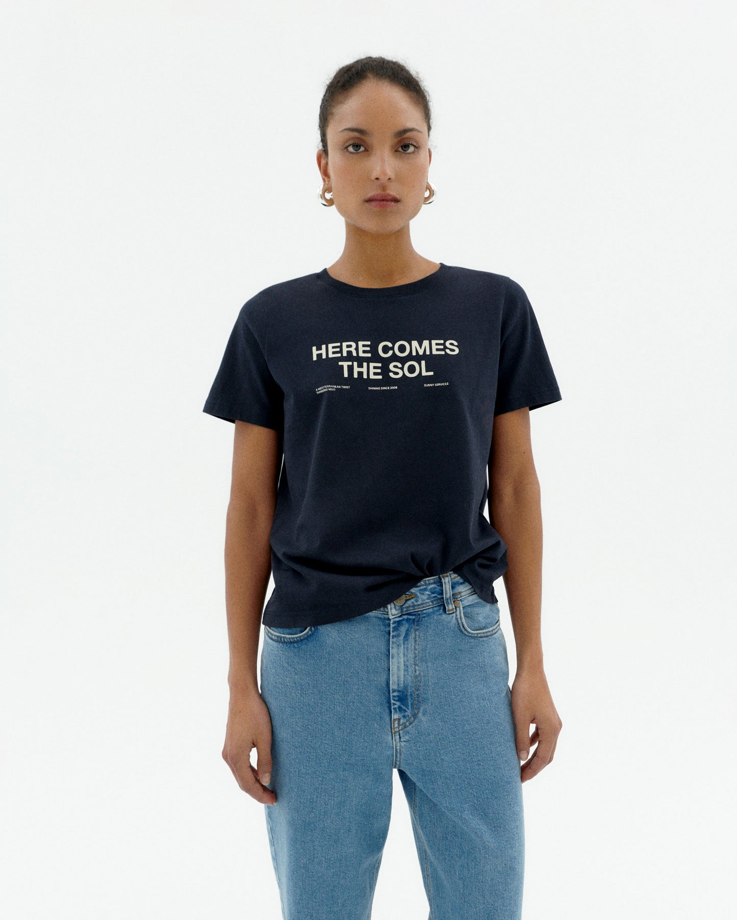 Camiseta navy classic sol Ida sostenible-1