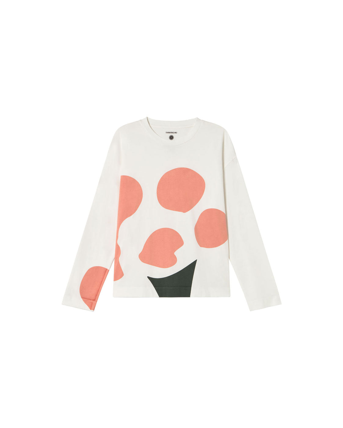 Camiseta manga larga blanca flower Emily sostenible silueta - 1