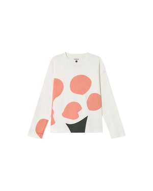 Camiseta manga larga blanca flower Emily sostenible silueta - 1