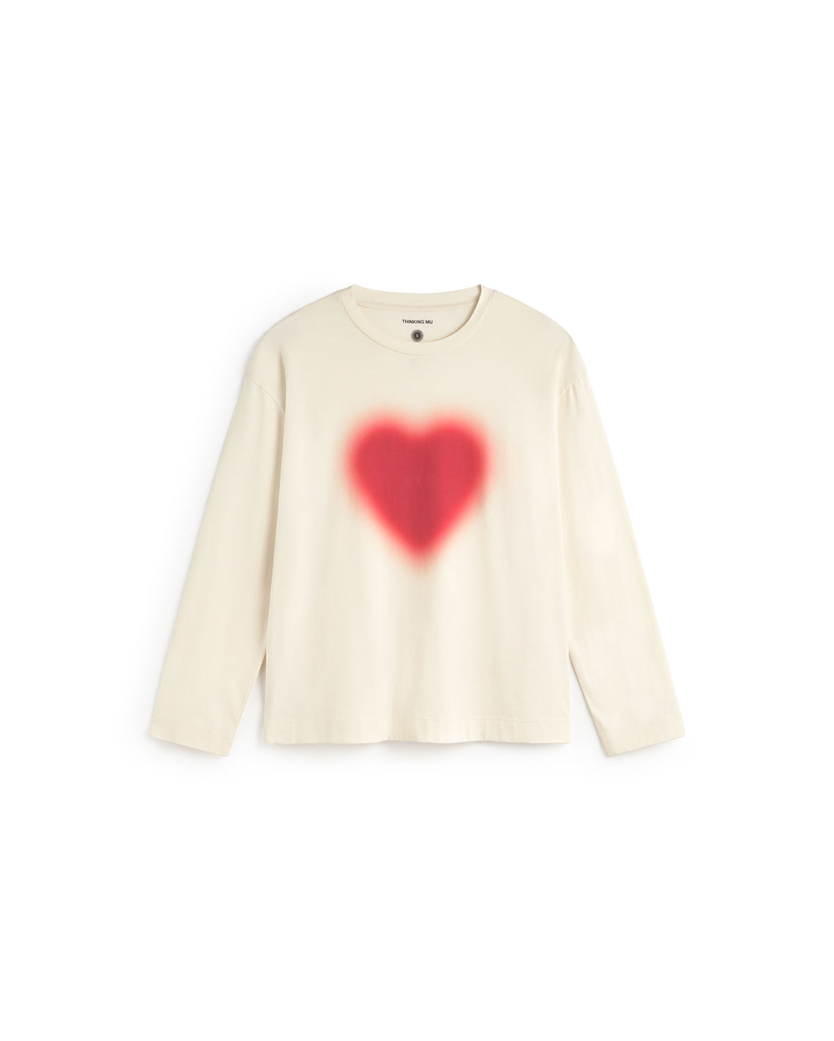 Camiseta manga larga blanca blurry heart Emily sostenible silueta - 1