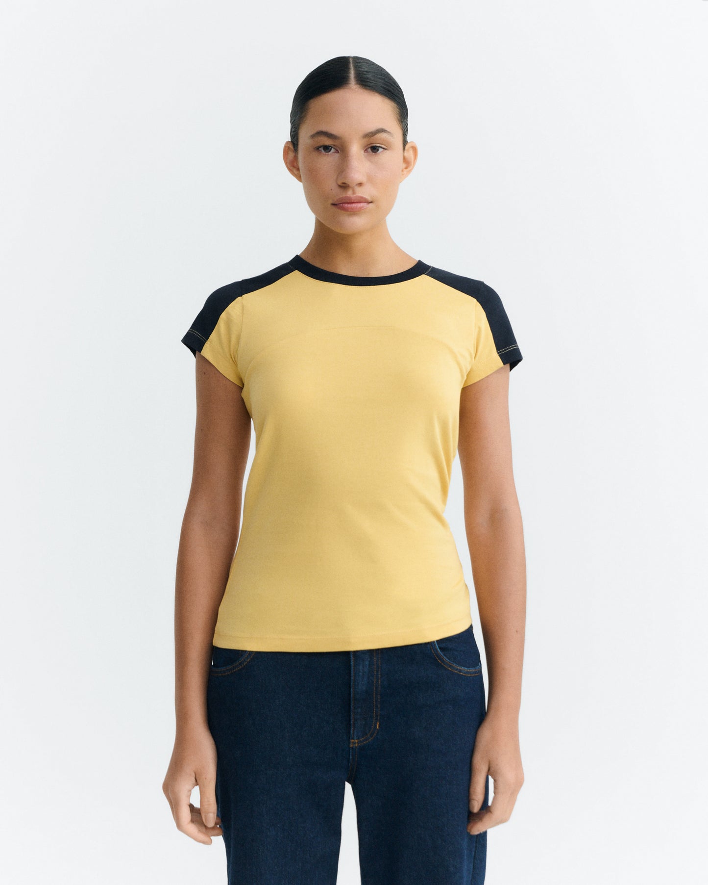 Camiseta slim amarilla Selma sostenible - 2