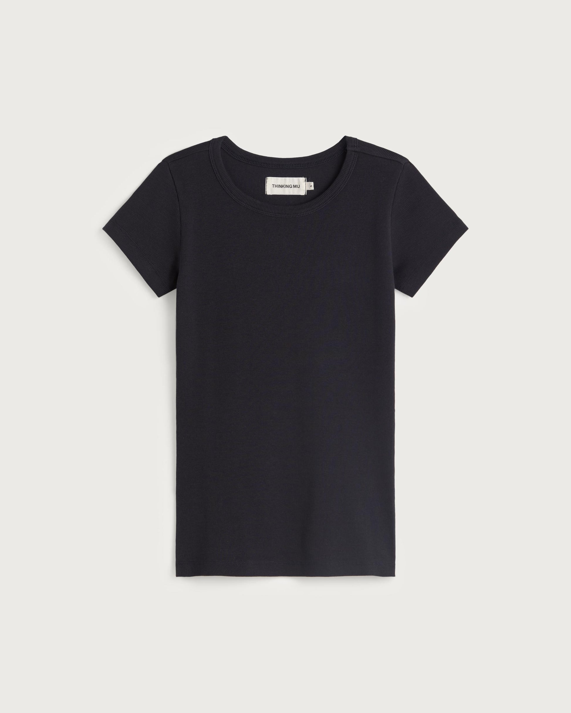 Camiseta slim azul Mirna-R sostenible silueta - 1