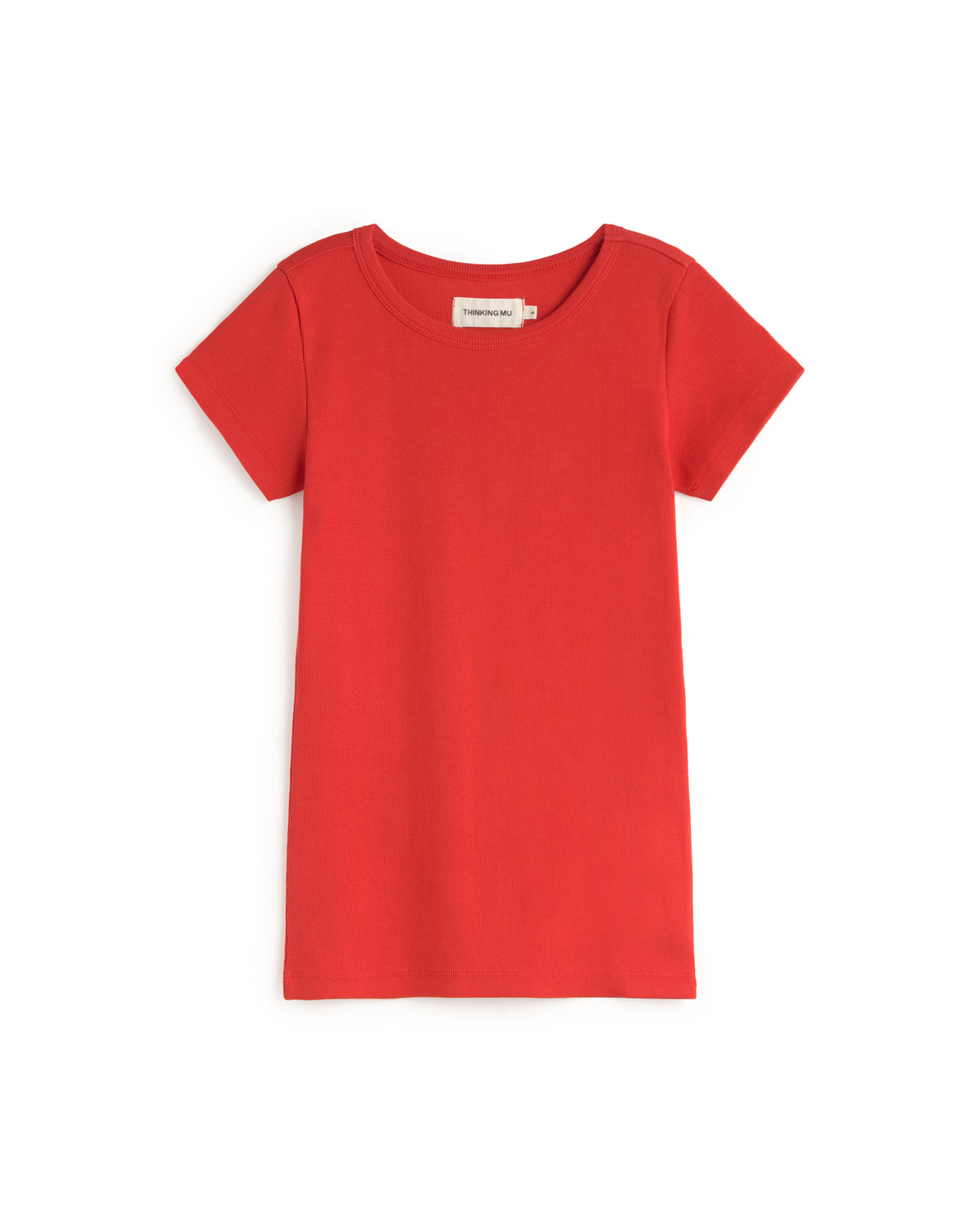 Camiseta slim roja Mirna-R sostenible silueta - 1