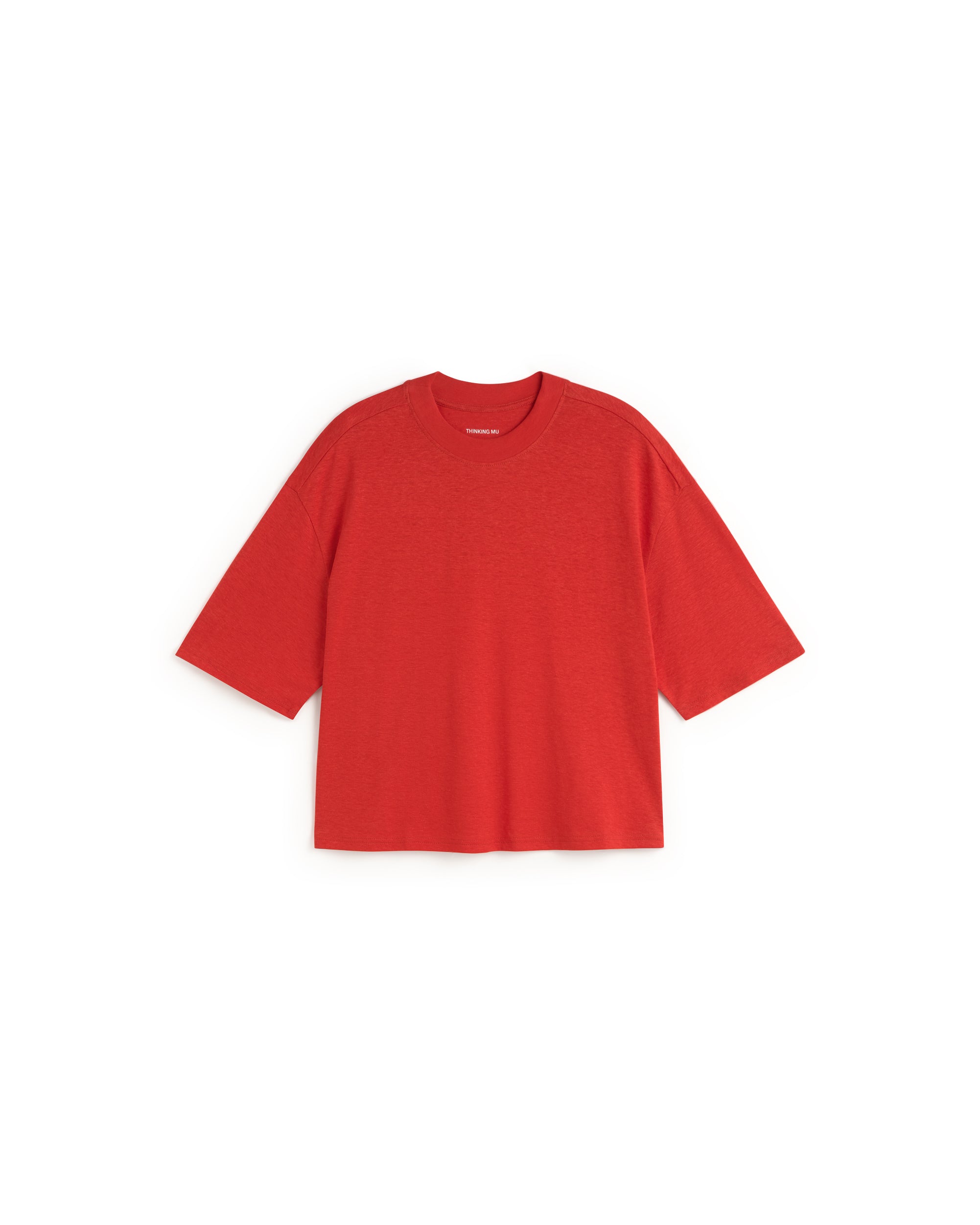 Oversize Red Hemp Lena Oversize T-Shirt | Thinking Mu
