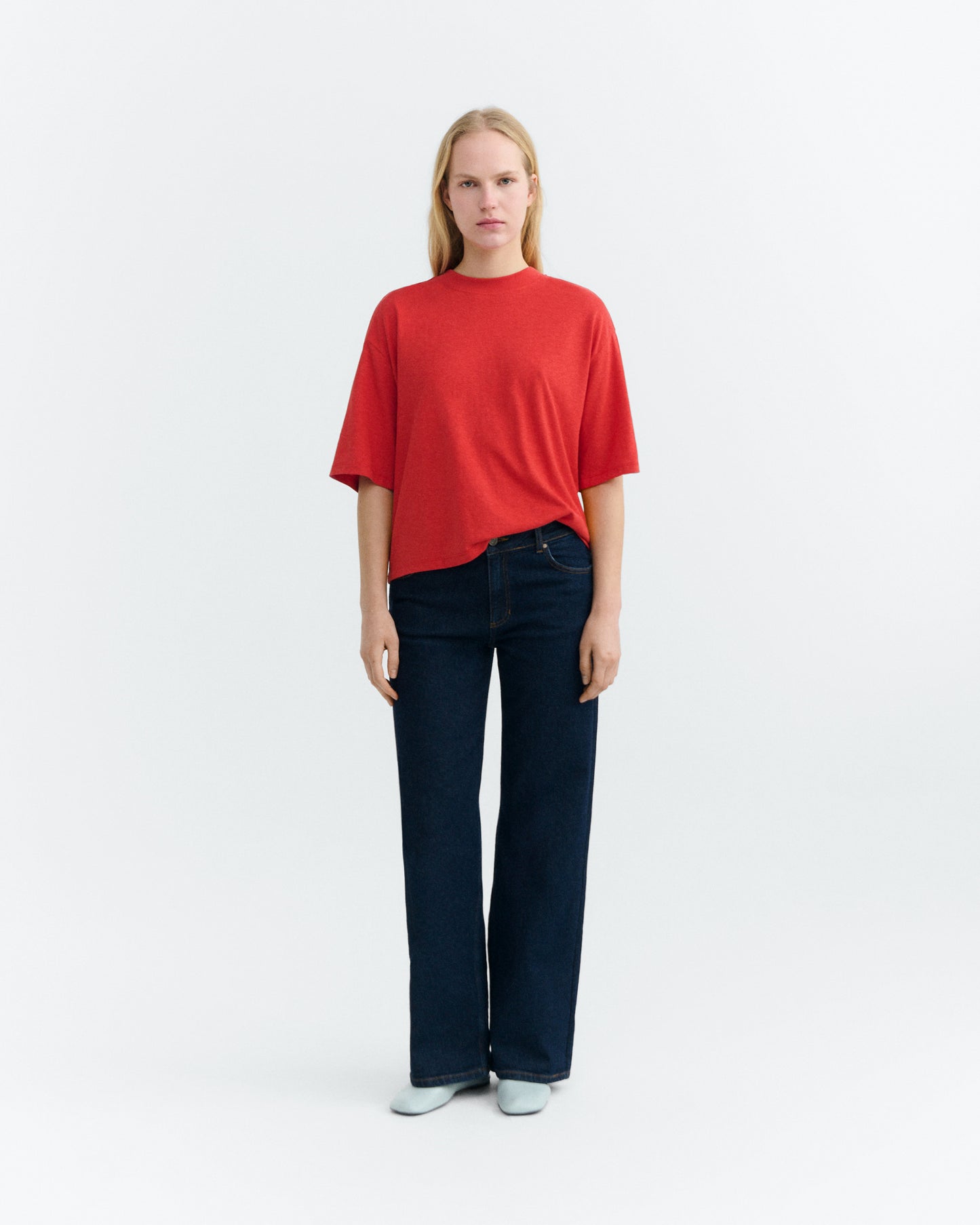 Camiseta oversize roja hemp Lena sostenible - 2