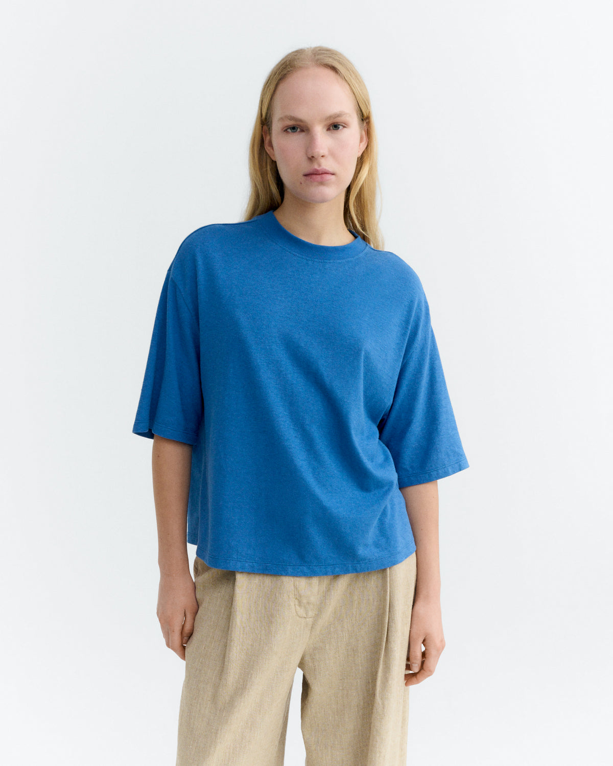Camiseta oversize azul hemp Lena sostenible - 4