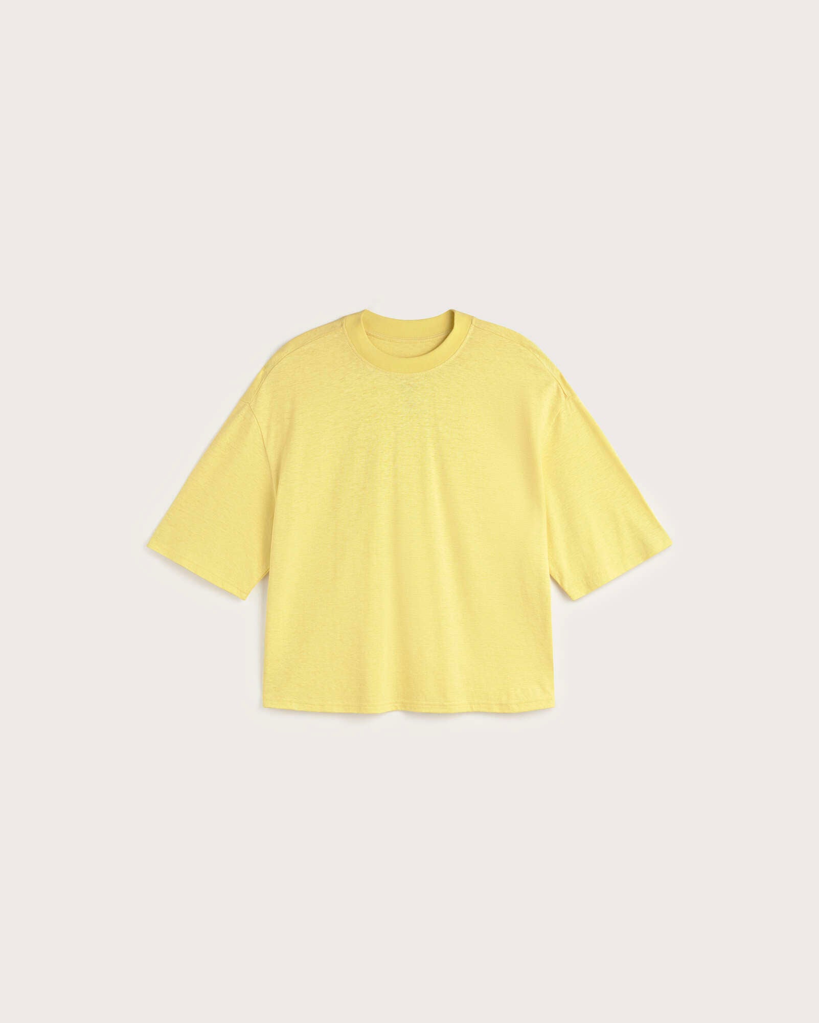 Camiseta oversize amarilla hemp Lena sostenible silueta - 1
