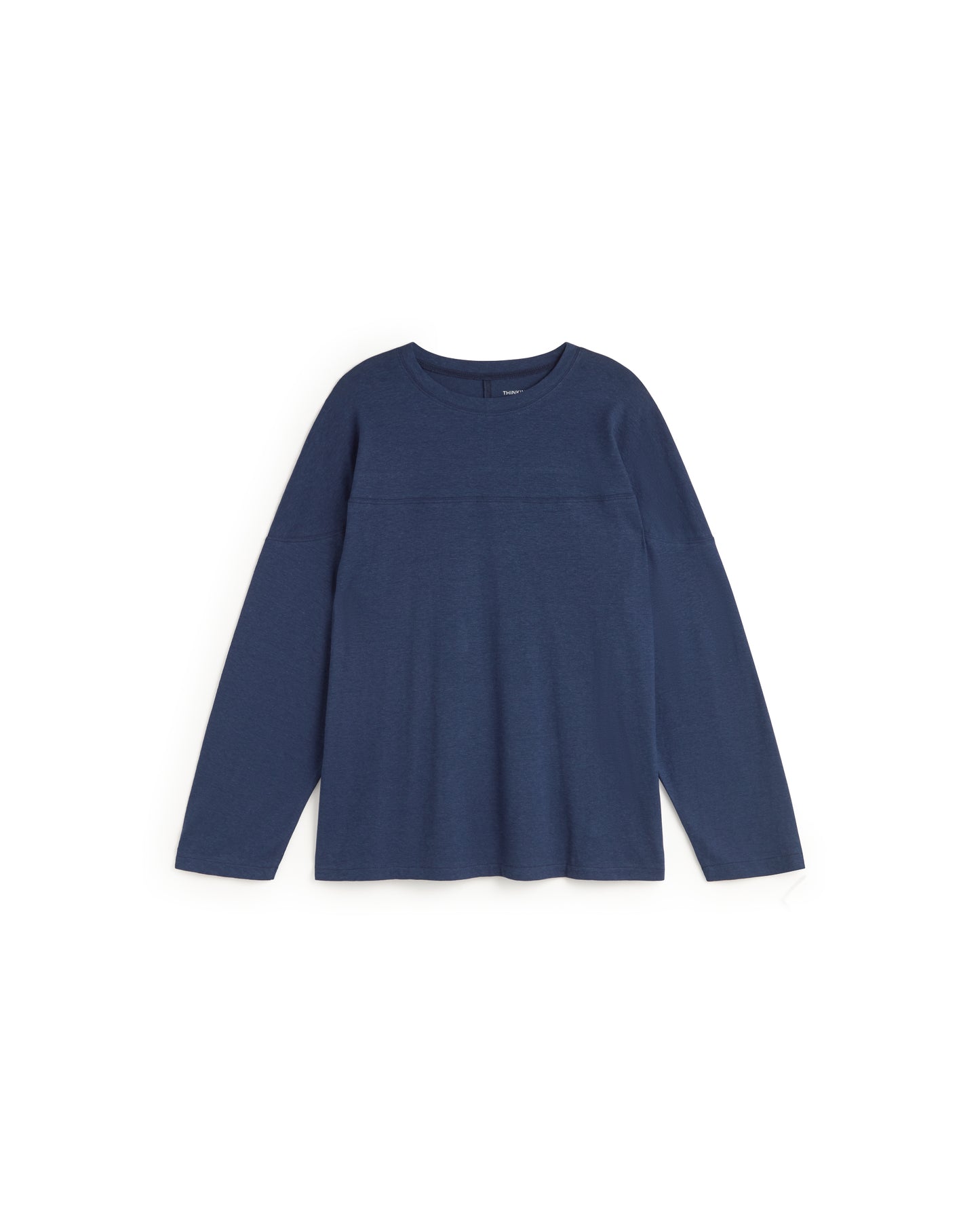 Camiseta oversize azul hemp Bar sostenible silueta - 1