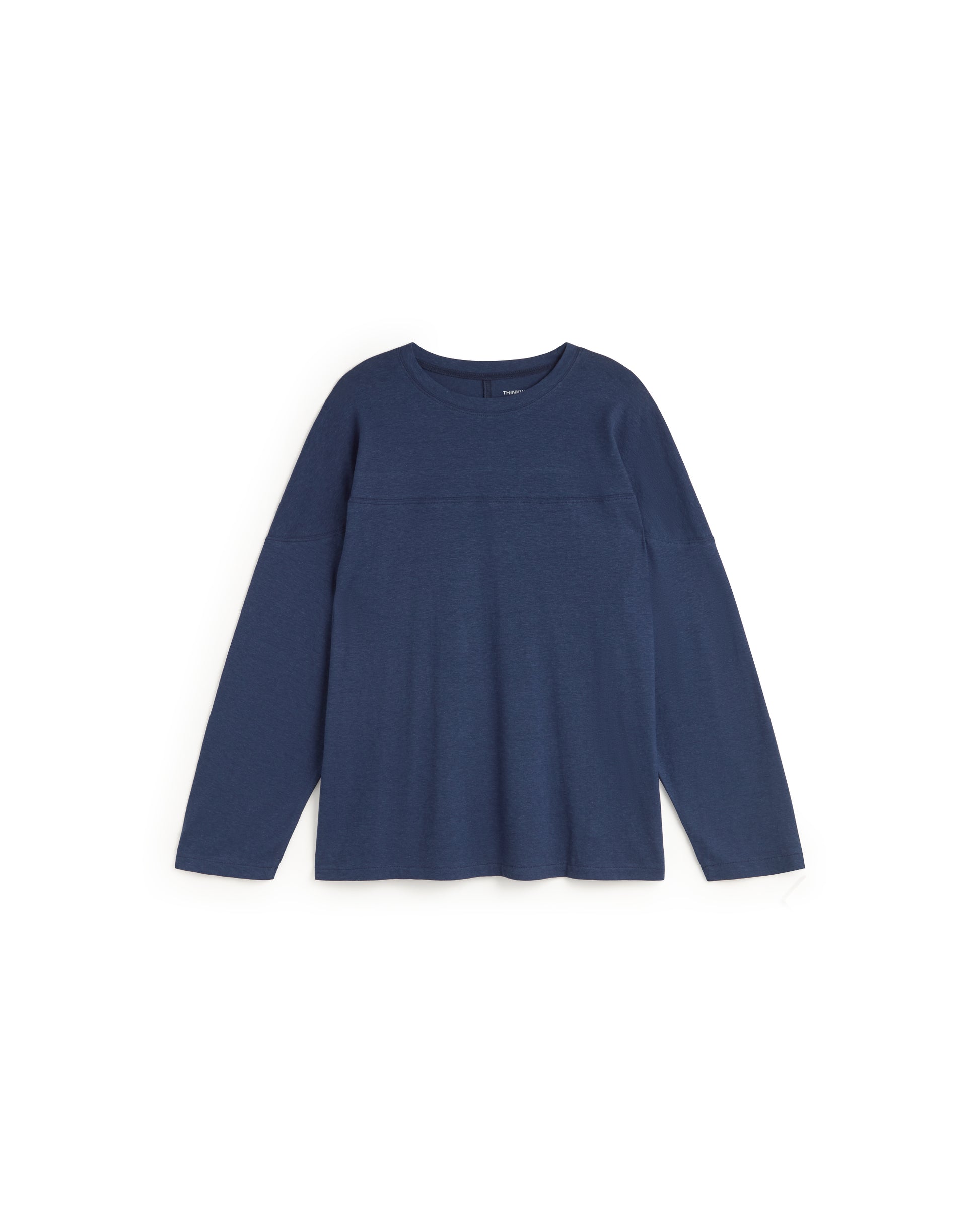 Camiseta oversize azul hemp Bar sostenible silueta - 1