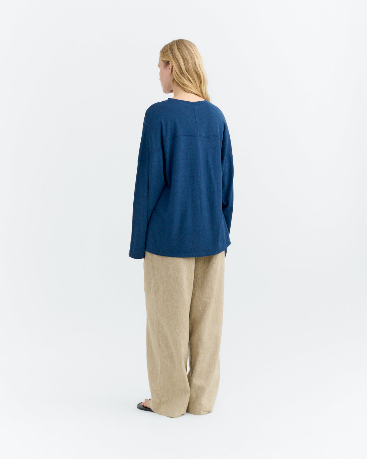 Camiseta oversize azul hemp Bar sostenible - 4