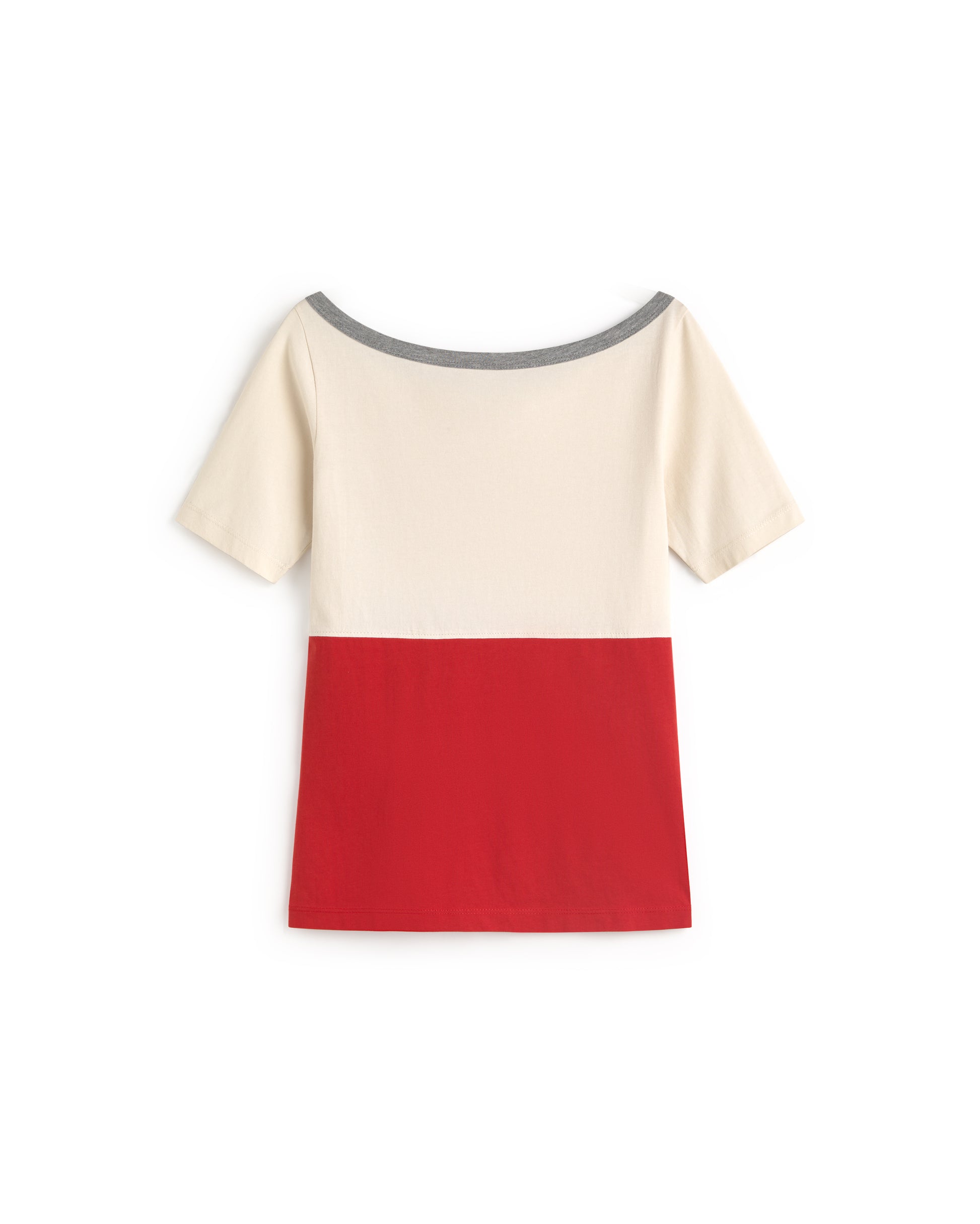 Camiseta slim roja Zura sostenible silueta - 1