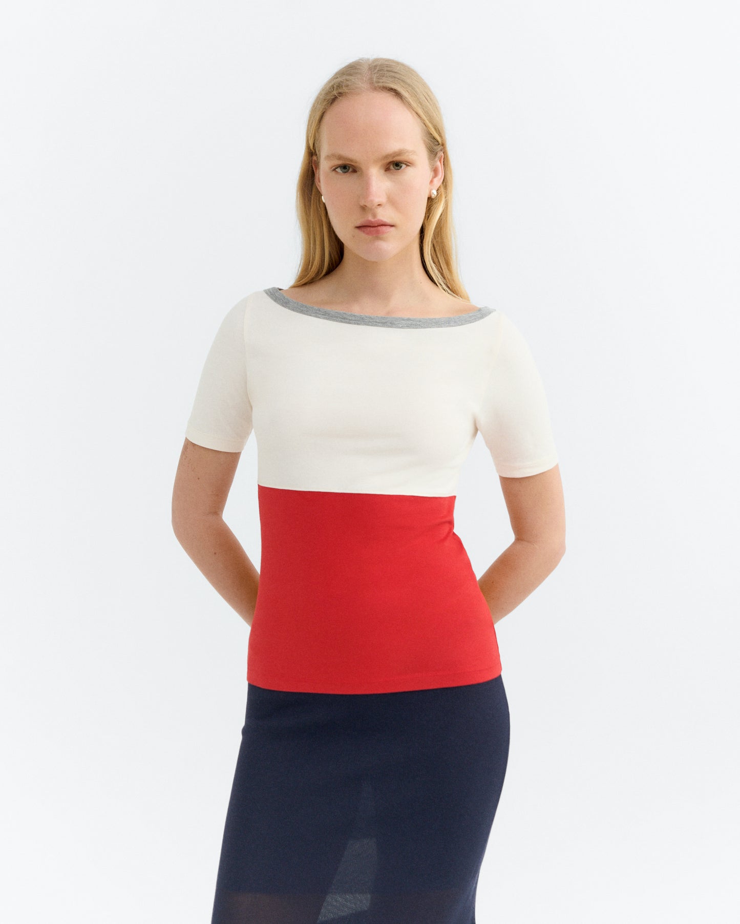 Camiseta slim roja Zura sostenible - 2