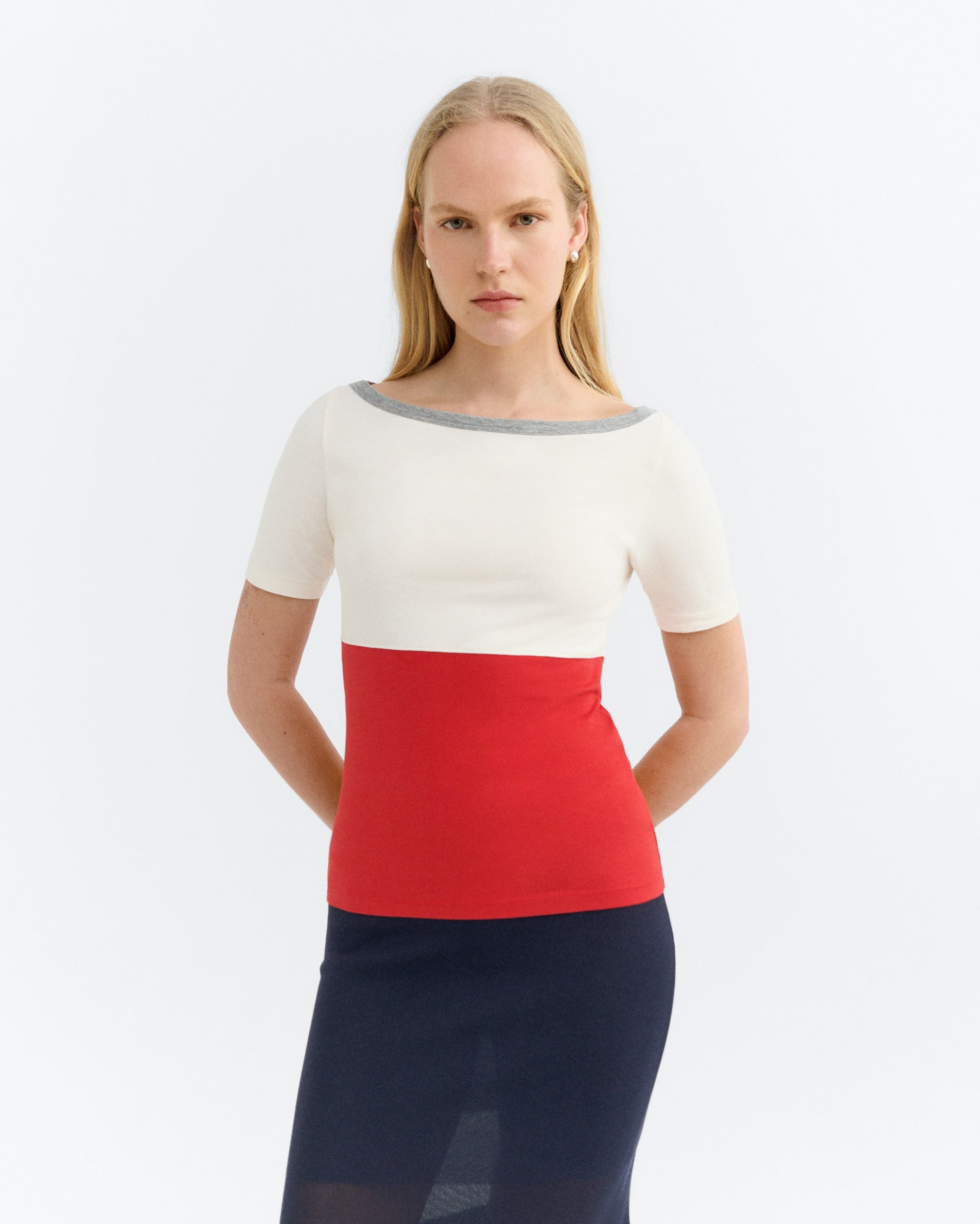 Camiseta slim roja Zura sostenible - 2