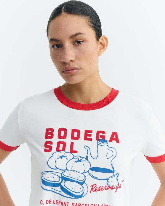 Camiseta contraste rojo bodega sol Zowie R sostenible - 3