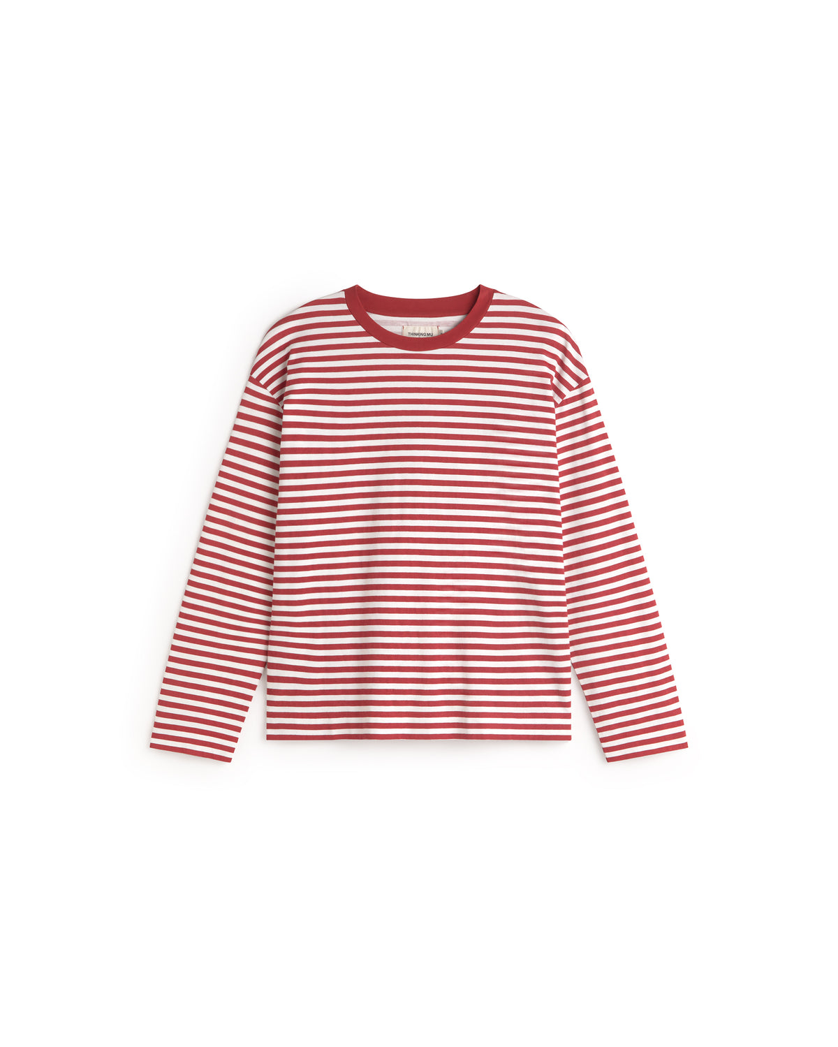 Camiseta manga larga rayas roja Emily sostenible silueta - 1