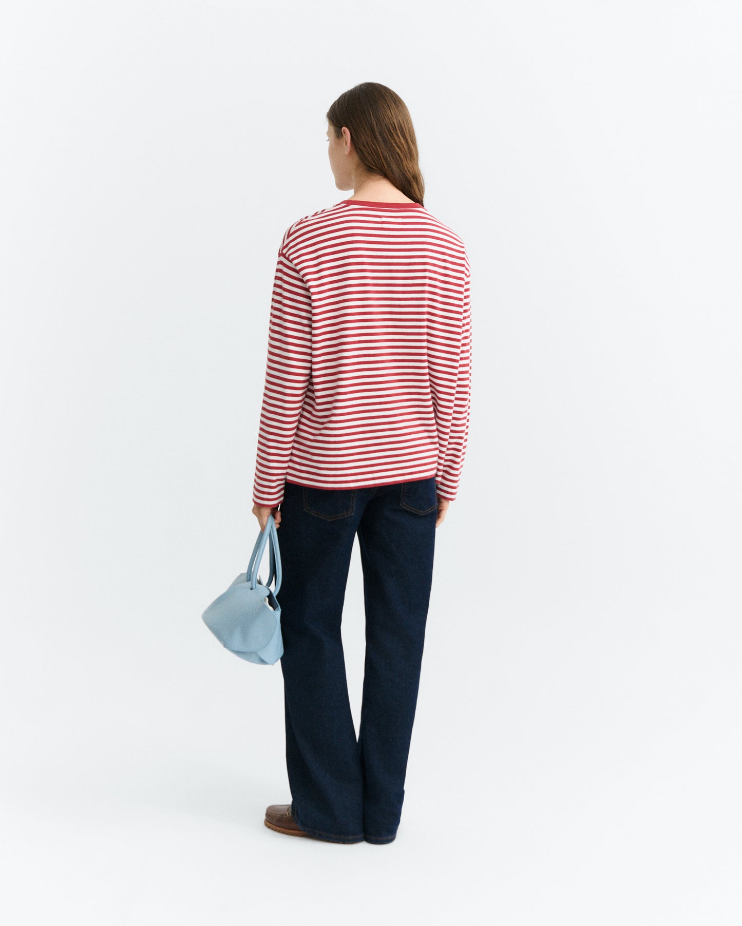 Camiseta manga larga rayas roja Emily sostenible - 5