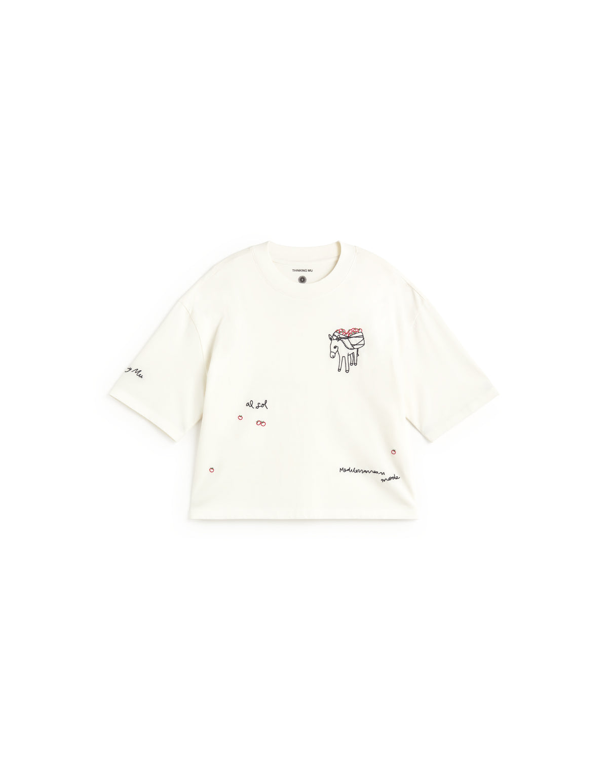 Camiseta oversize bordada tomatera Lena sostenible silueta - 1