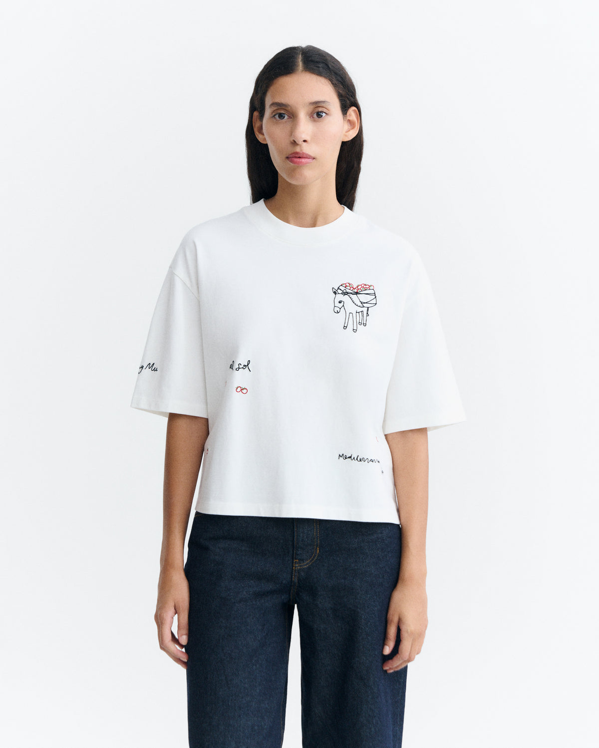 Camiseta oversize bordada tomatera Lena sostenible - 2