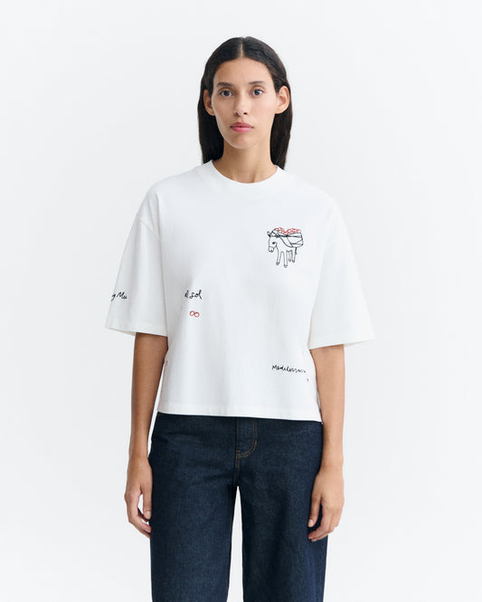 Camiseta oversize bordada tomatera Lena sostenible - 2