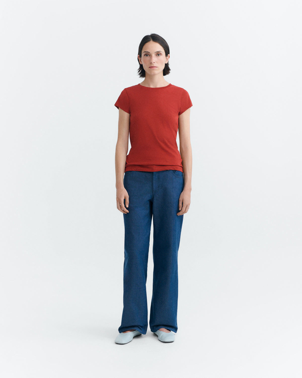 Camiseta slim roja Mirna sostenible - 1