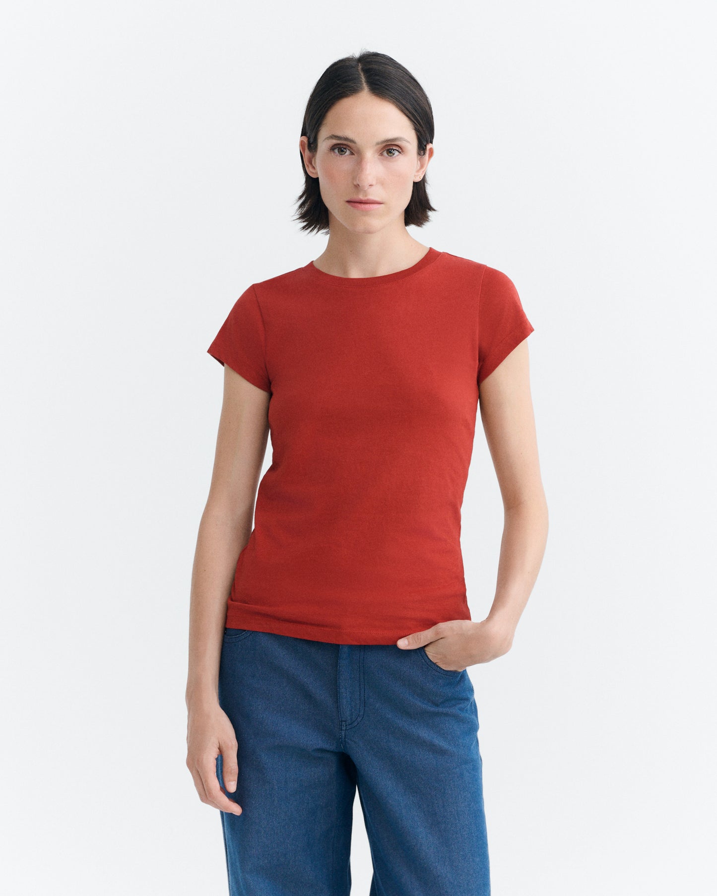 Camiseta slim roja Mirna sostenible - 2