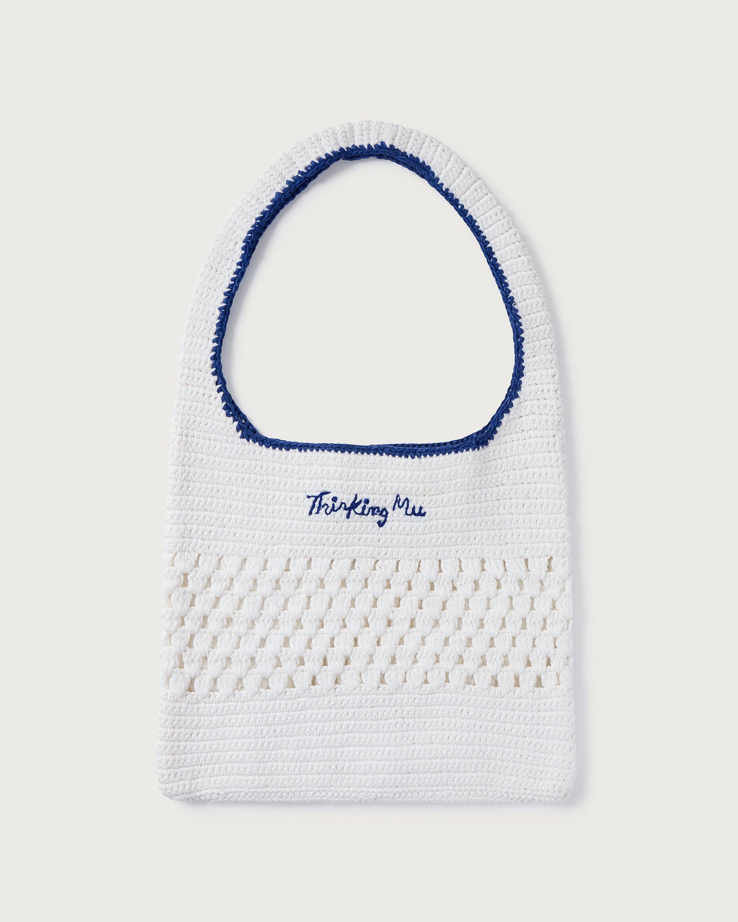 Weiße gehäkelte handgewebte Handtasche Effy