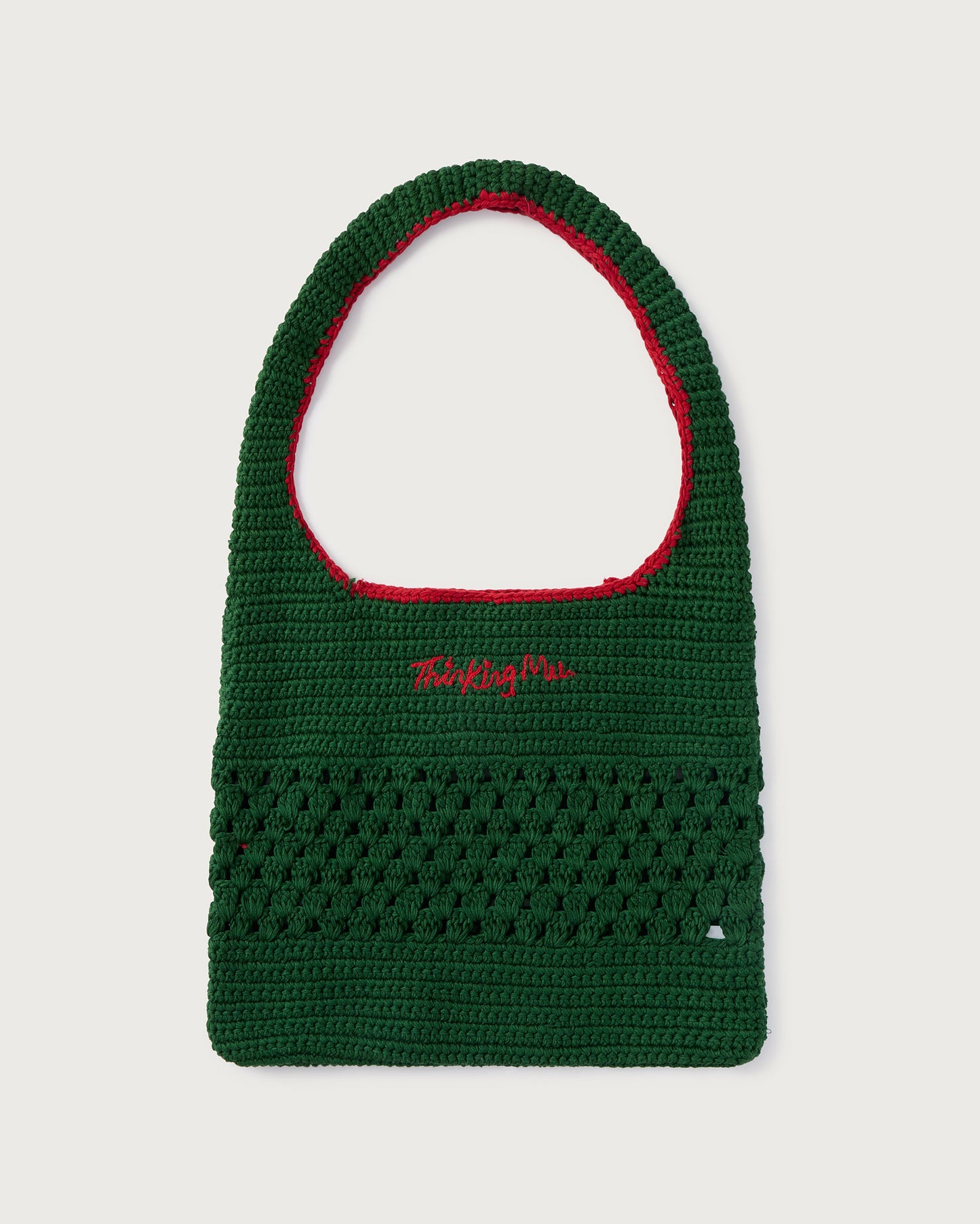 Green handcrocheted bag