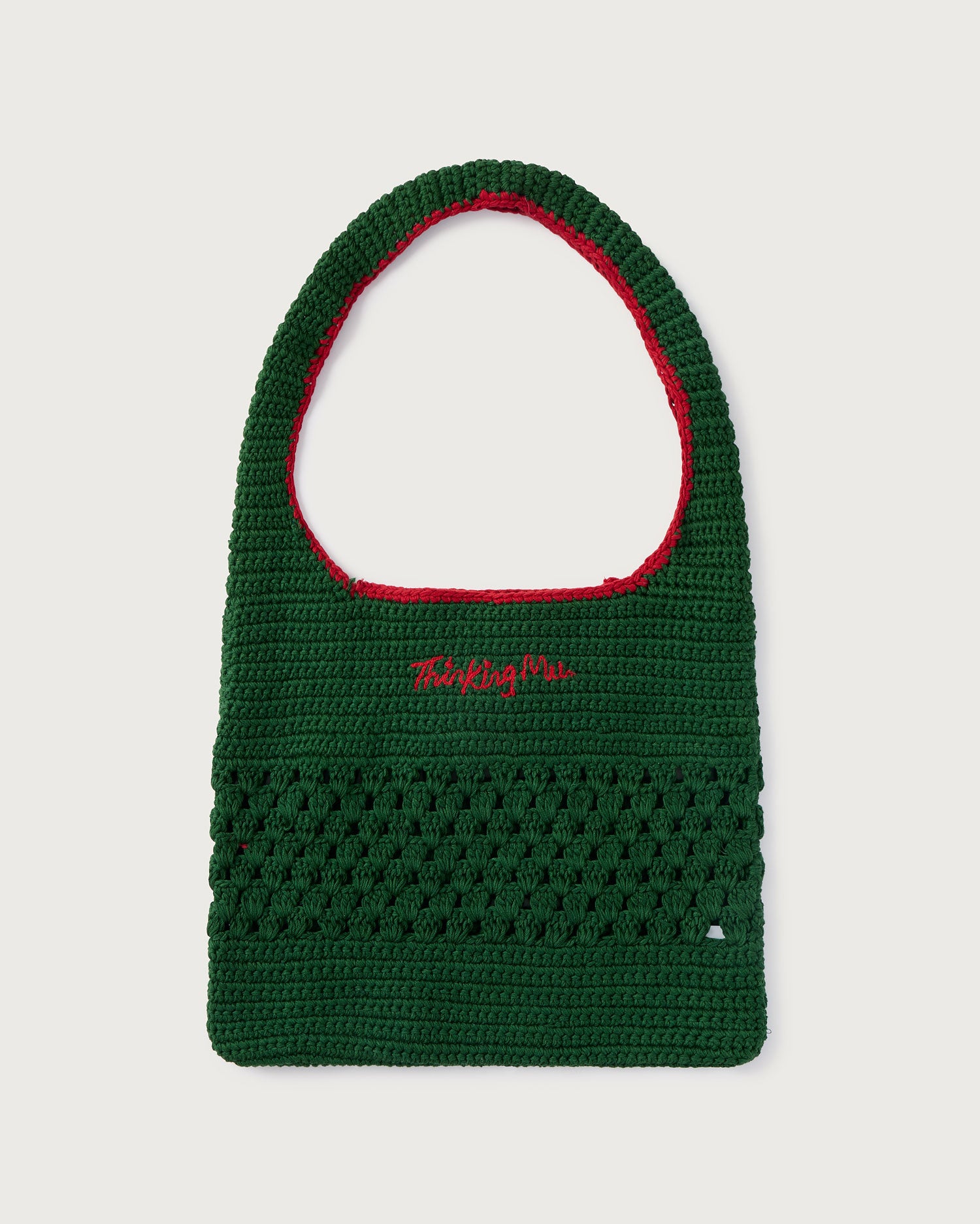 Green handcrocheted bag