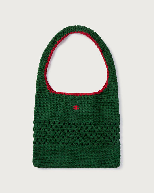 Green handcrocheted bag