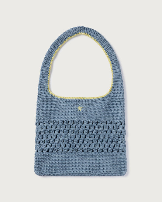 Blue handcrocheted bag