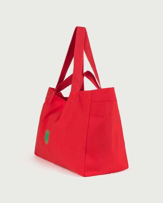 Red big tote bag Mon