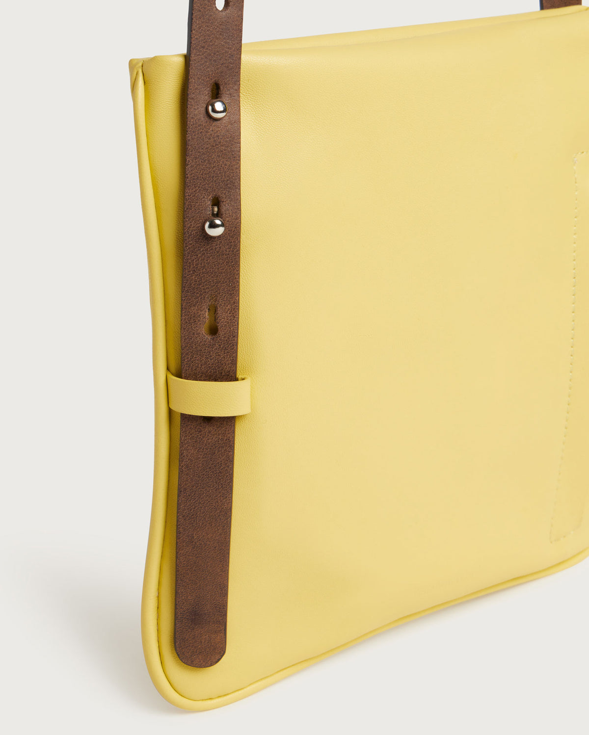 Bolso hombro amarillo piel Bonbon sostenible - silueta 4