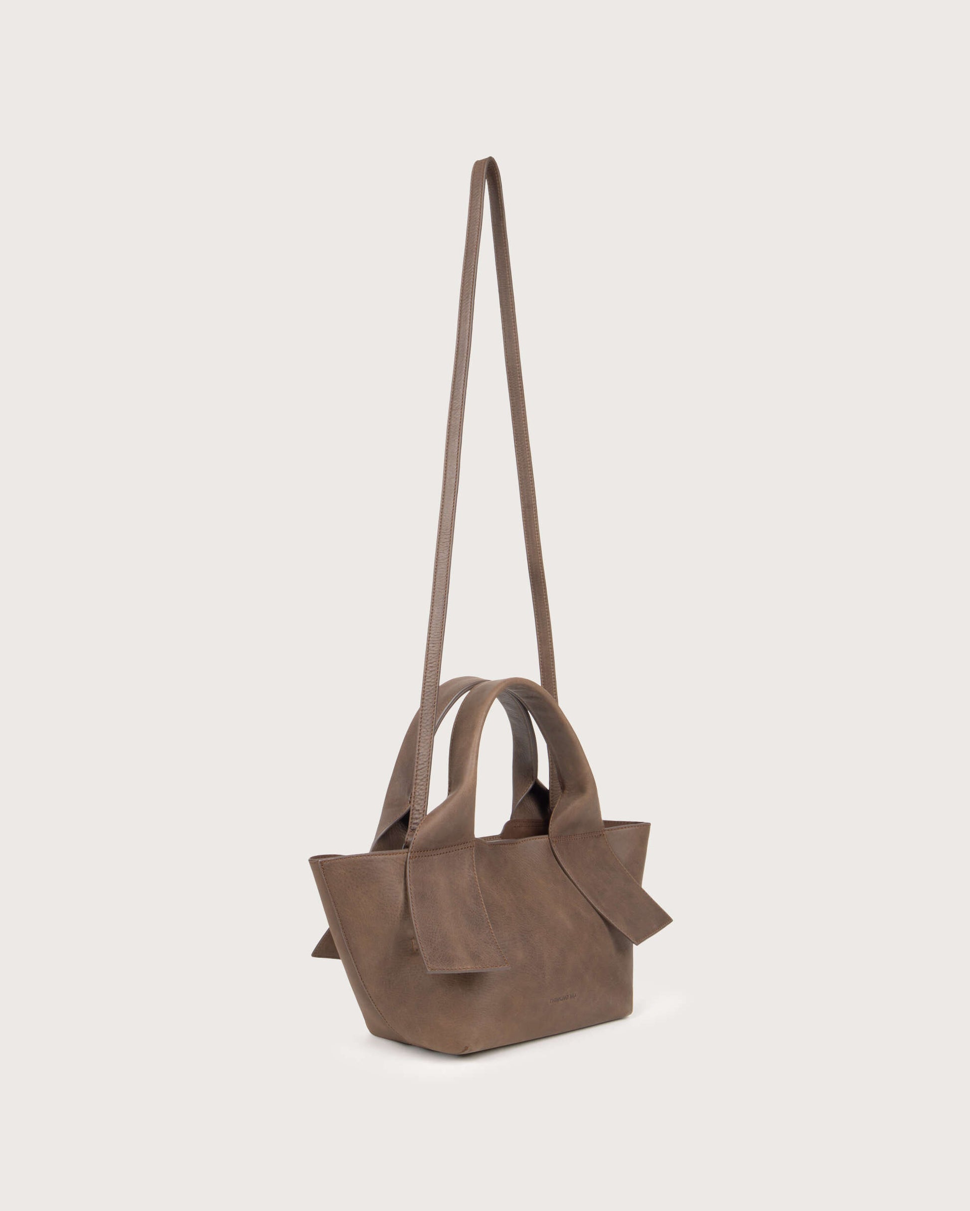Bolso mini marrón piel Pepo - silueta 3