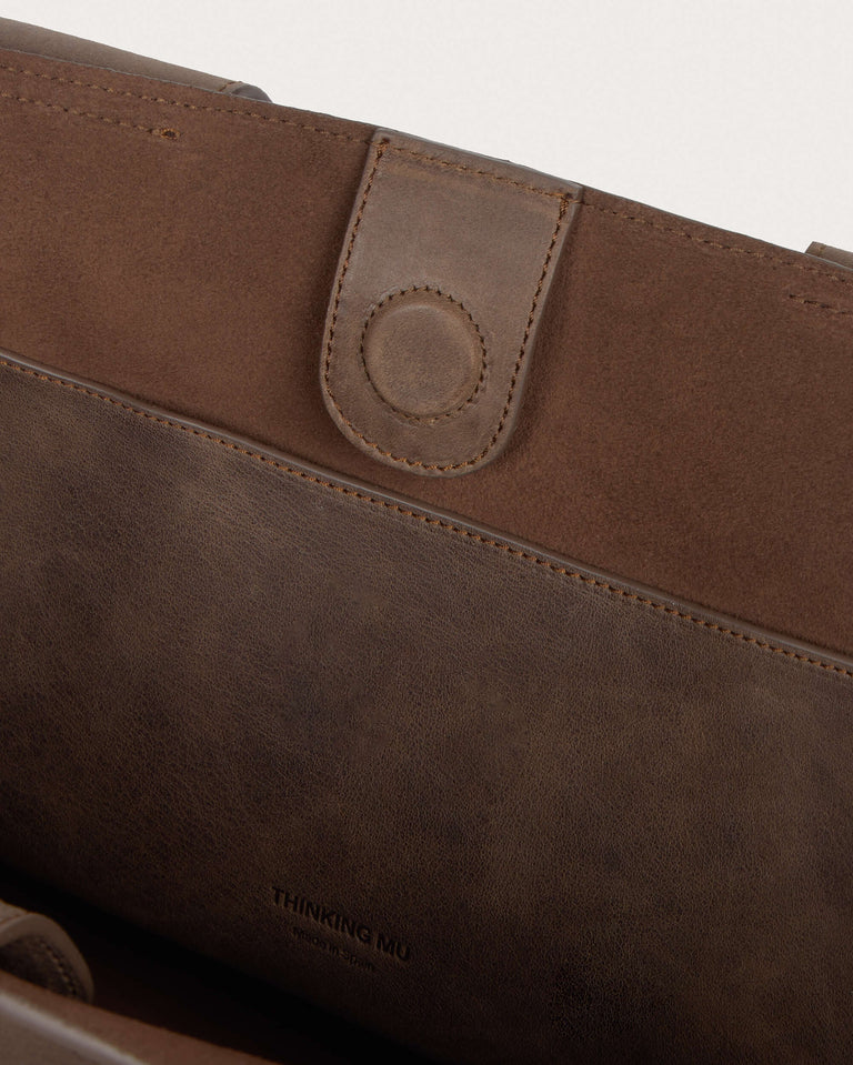 Bolso marrón oscuro piel Pepo - silueta 5