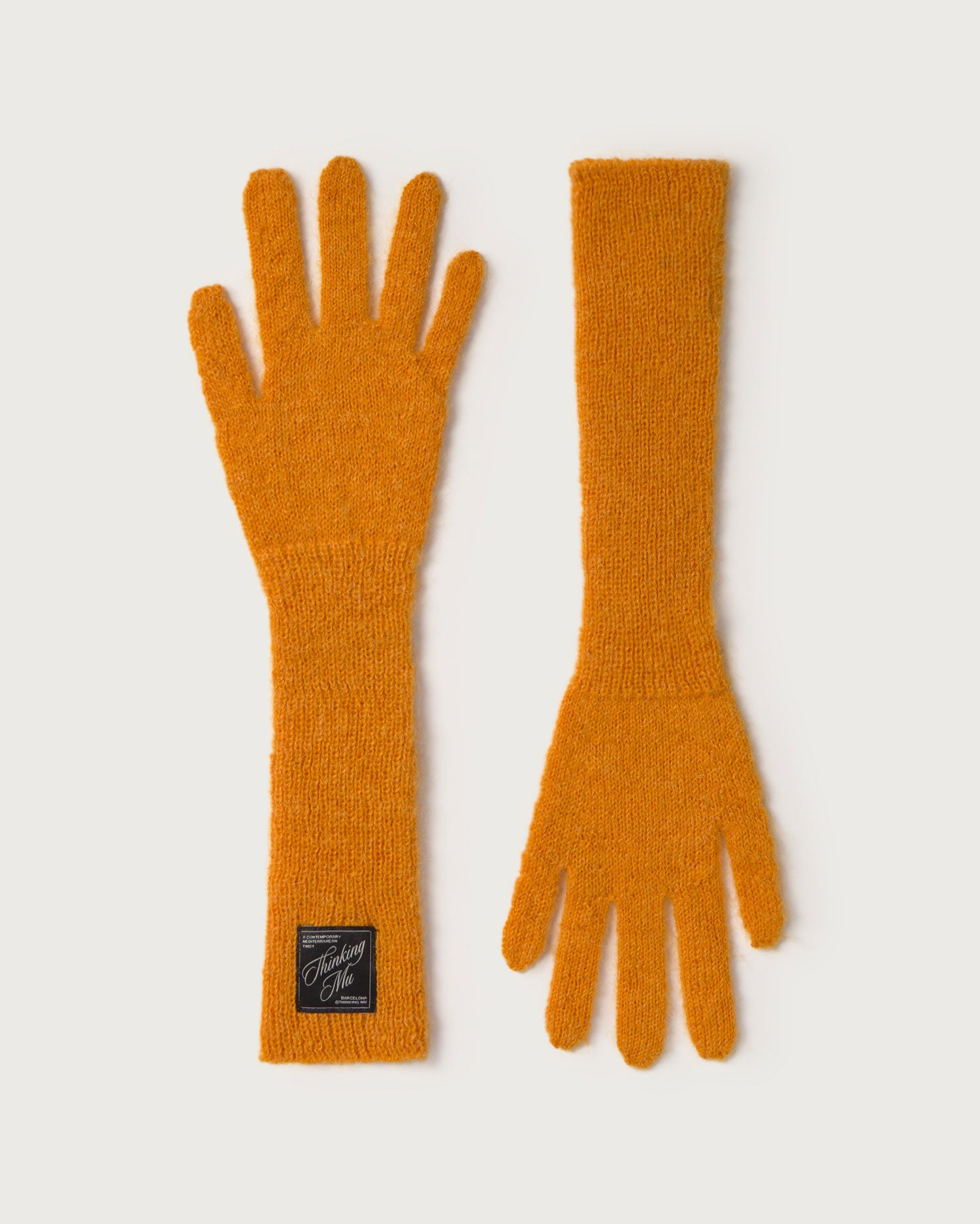 Guantes punto naranja mohair Maggie sostenible silueta - 1