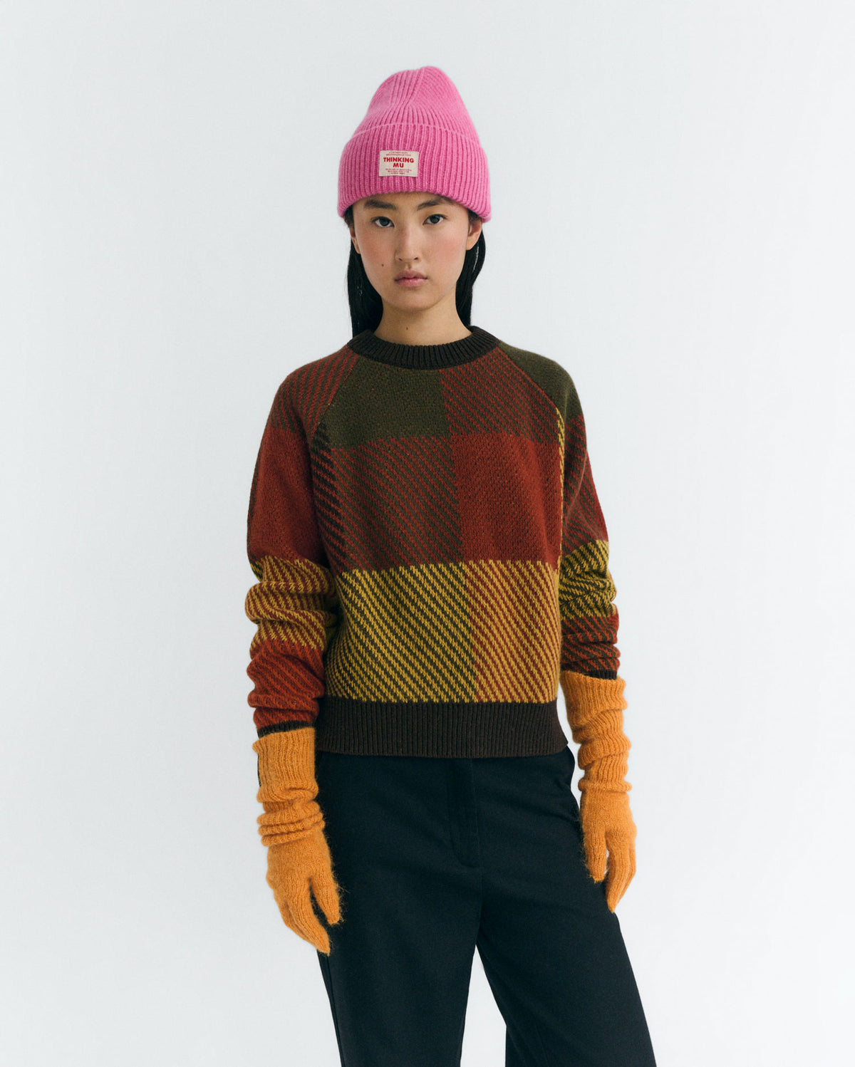 Guantes punto naranja mohair Maggie sostenible - 2