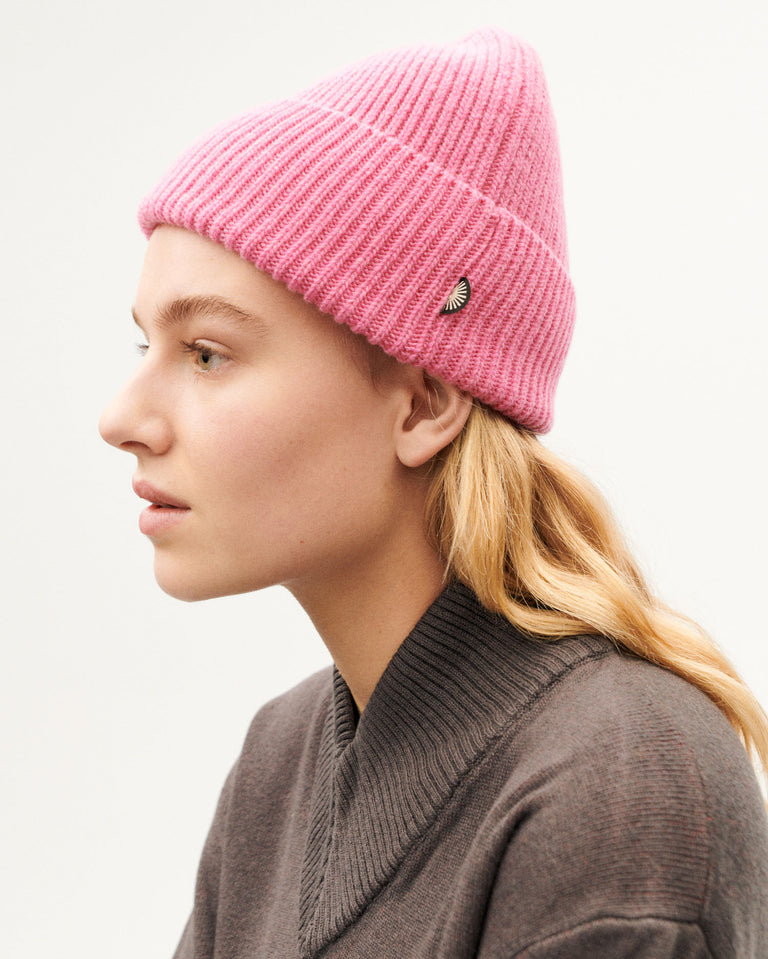 Gorro rosa lana Amor sostenible-1