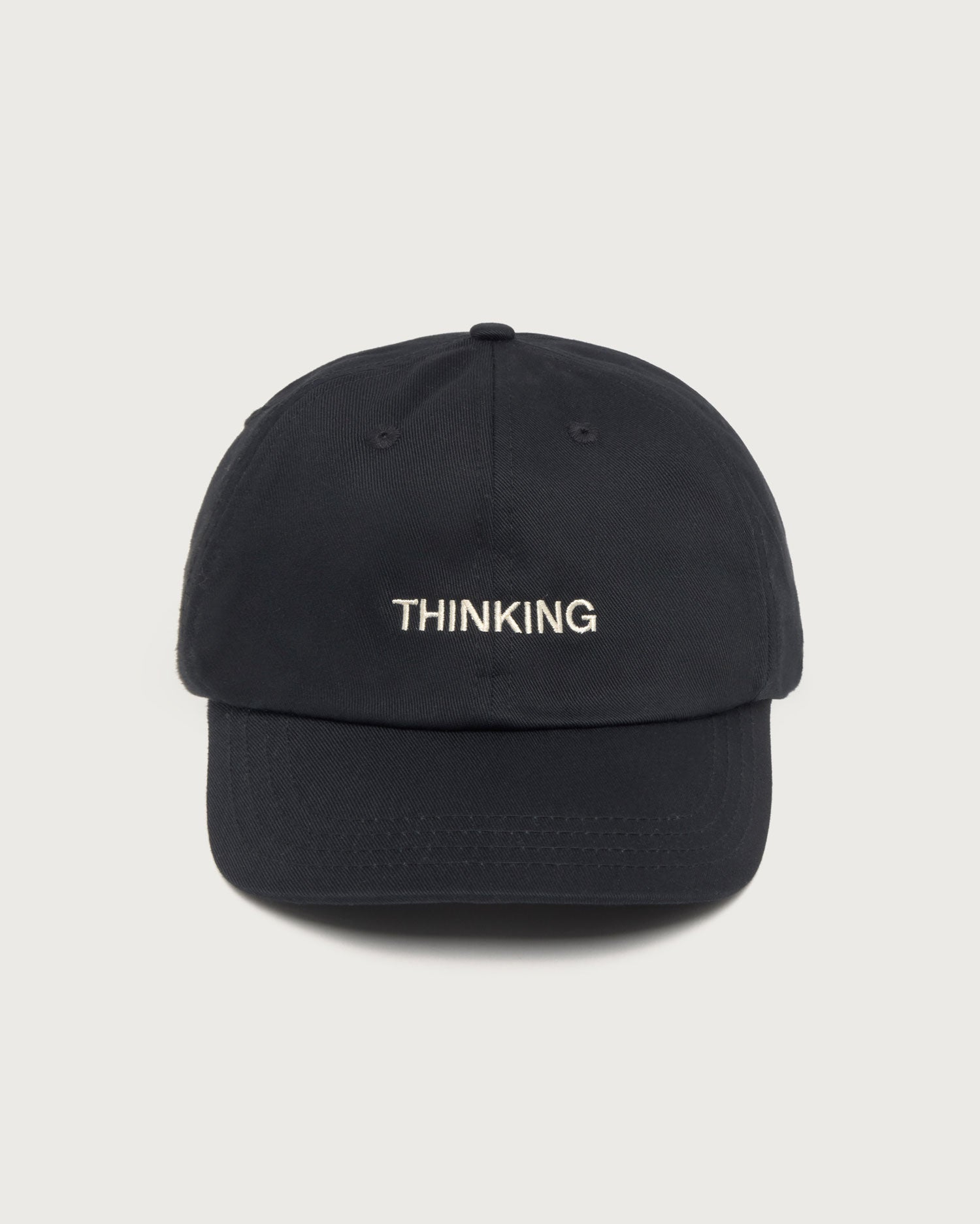 Gorra negra bordada Thinking Chris sostenible silueta - 2
