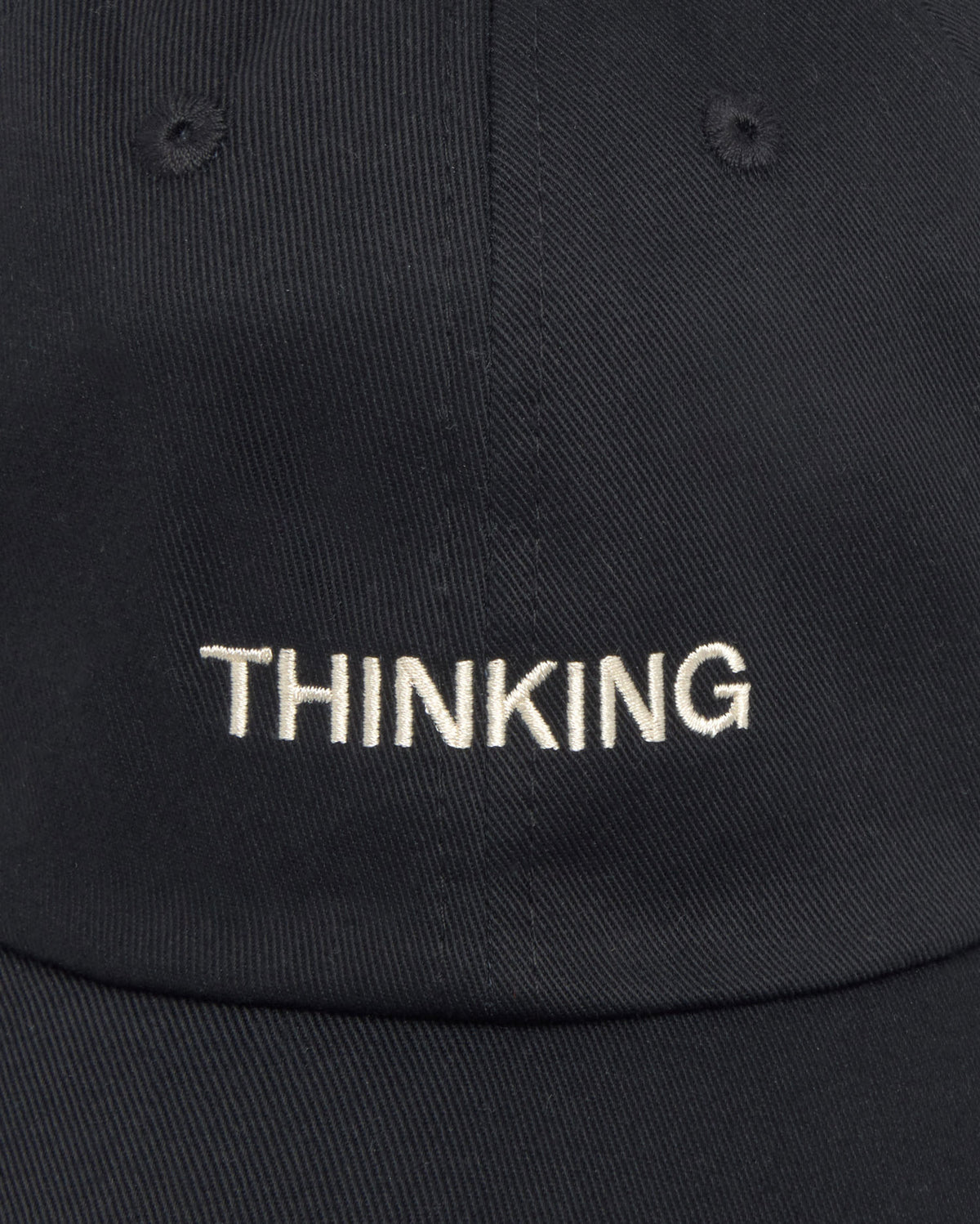 Gorra negra bordada Thinking Chris sostenible silueta - 4