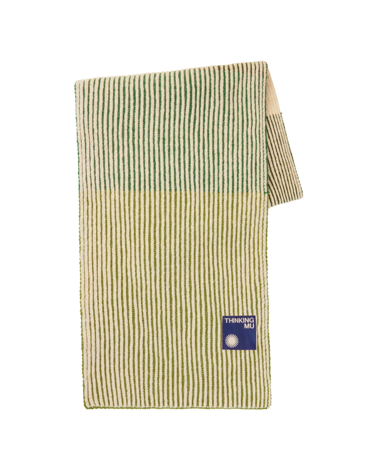 Bufanda verde lana central Ghede sostenible - silueta 2