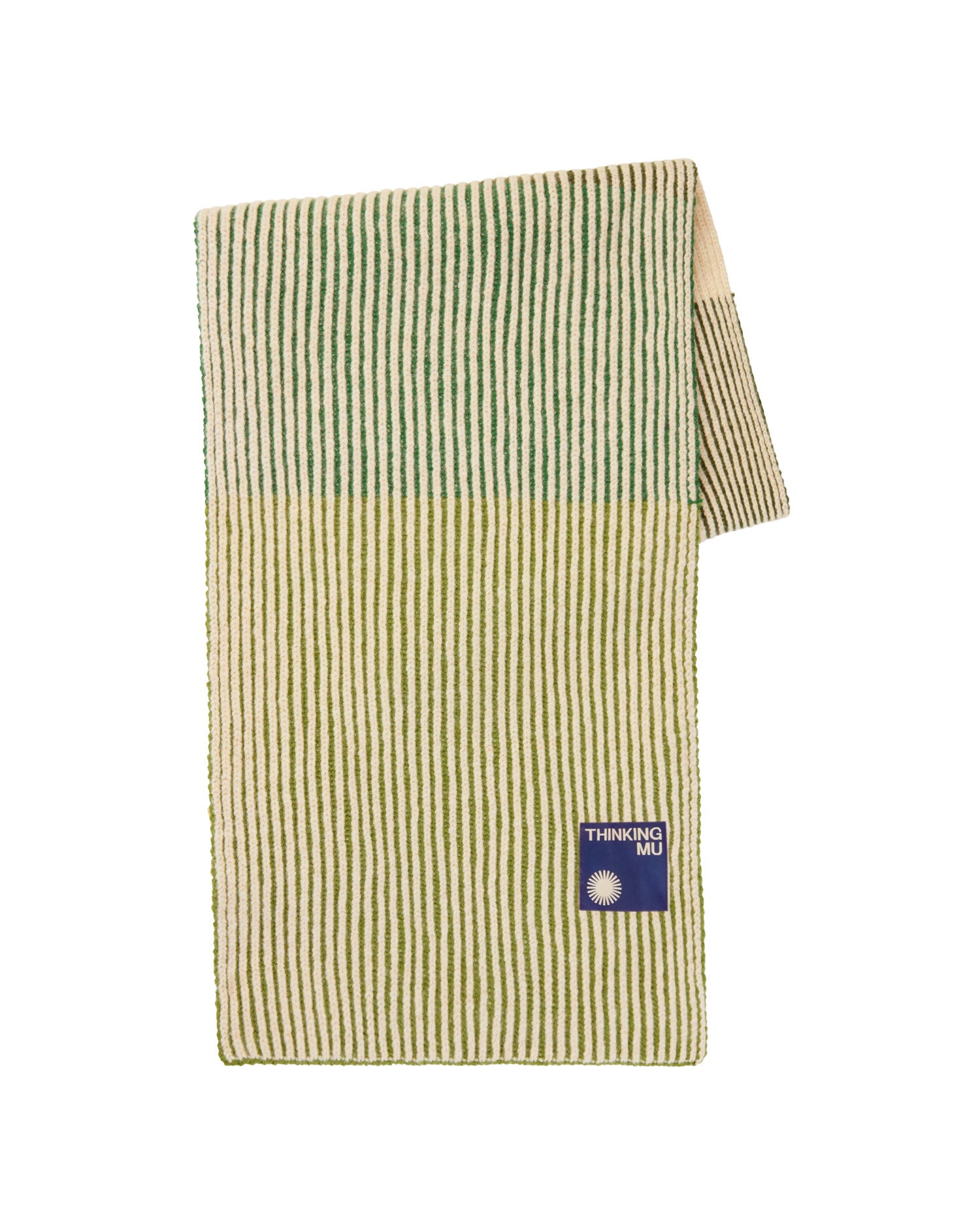 Bufanda verde lana central Ghede sostenible - silueta 2