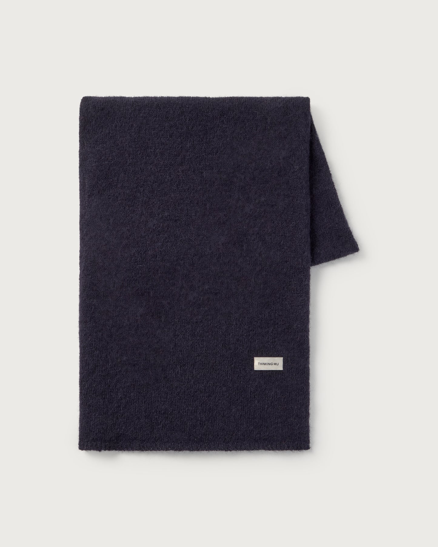 Bufanda azul lana alpaca Lauren sostenible-silueta 1