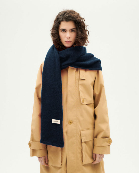 Bufanda azul lana alpaca Lauren sostenible-1