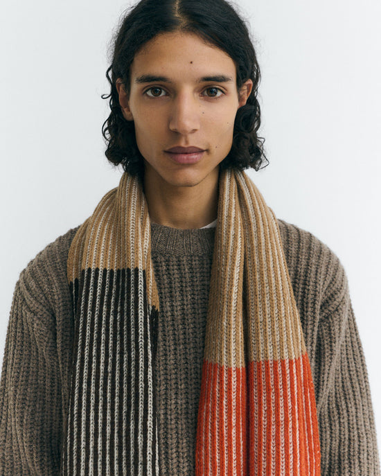 Bufanda lana marrón Ghede sostenible - 2