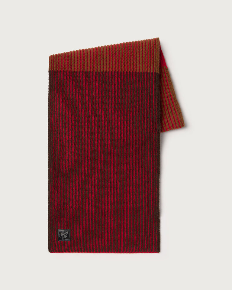 Bufanda lana roja Ghede sostenible silueta - 2