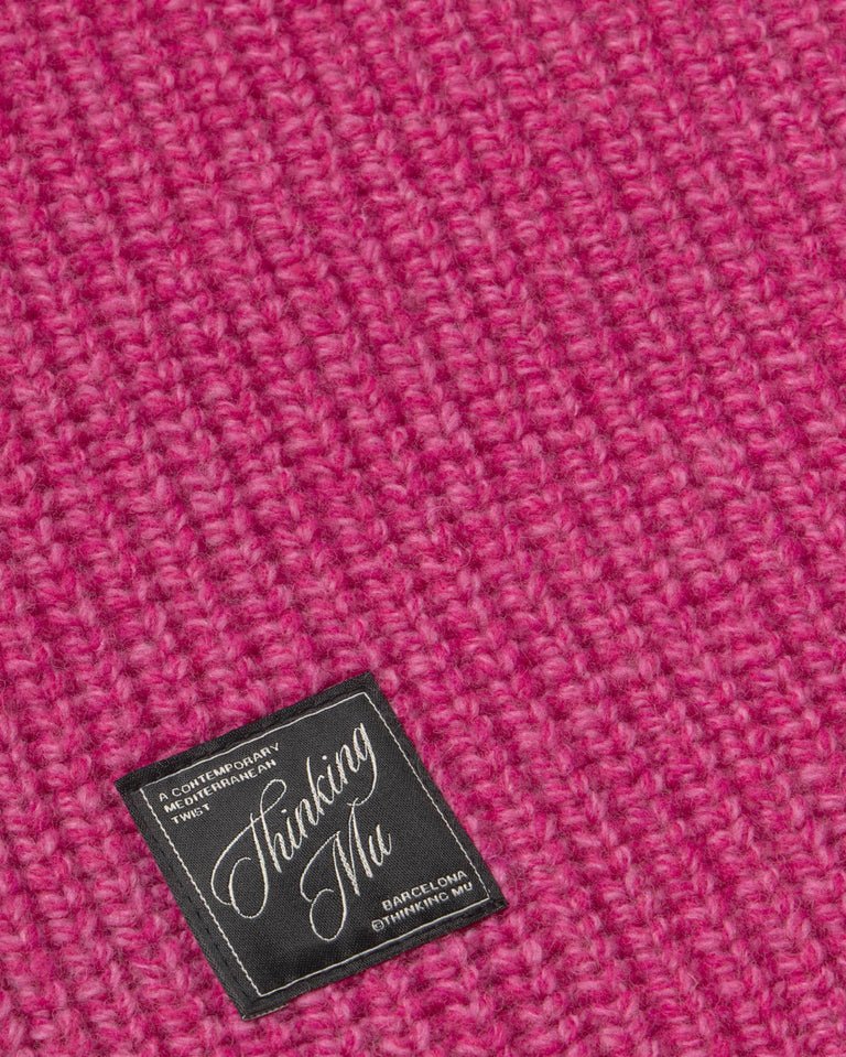 Bufanda lana rosa Ghede sostenible silueta - 3